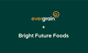 EverGrain logo and Bright Future Foods on green background